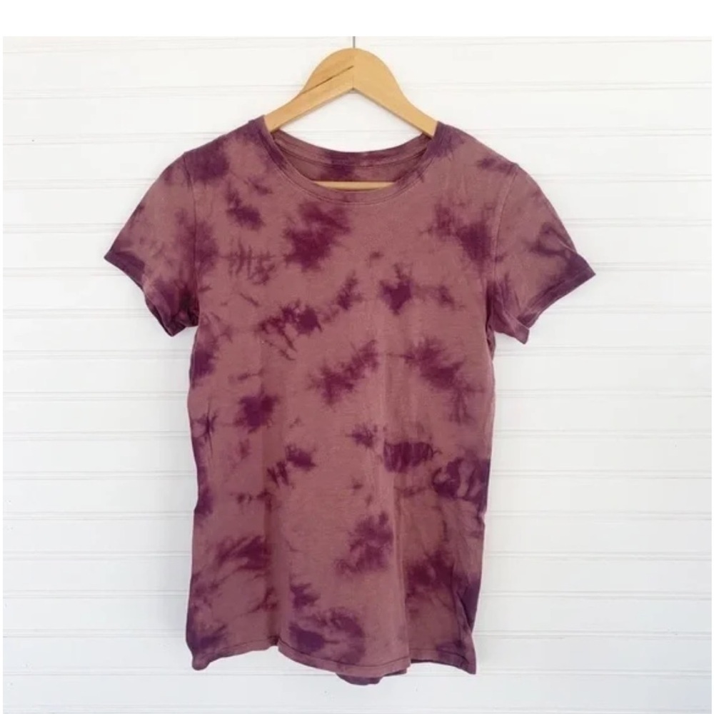 Victoria's Secret PINK T-Shirt XS Purple Tie Dye Short Sleeve Crew Neck Tee